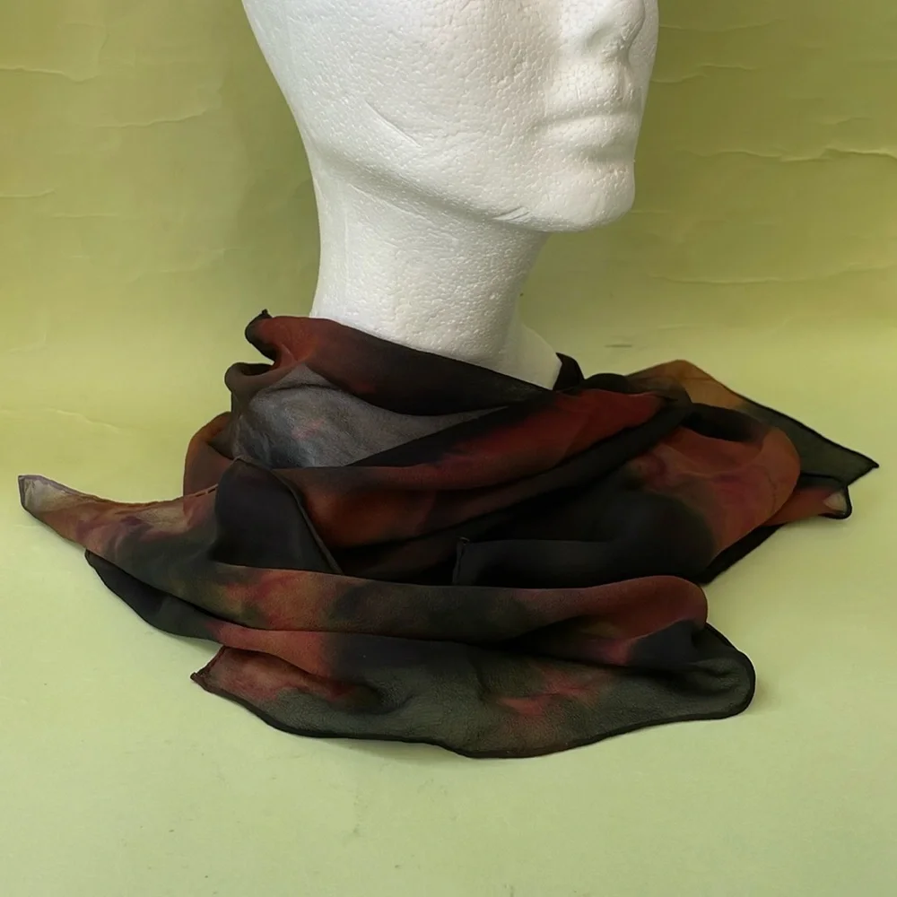 Vintage multicolored silk scarf